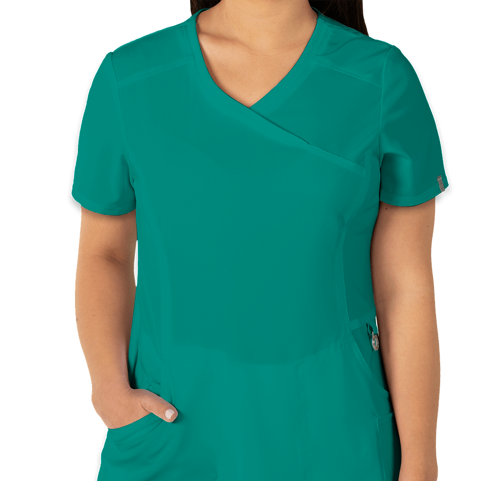 Cherokee Infinity Women's Mock Wrap Scrub Top - Embroidered-default