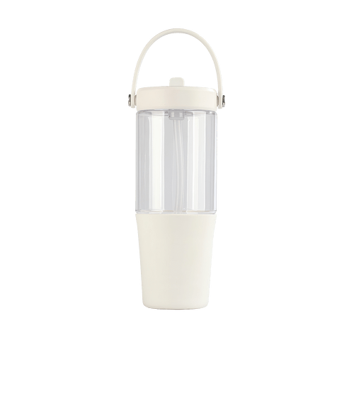 Full Color 40 oz. Harbor Recycled Tumbler with Straw in White