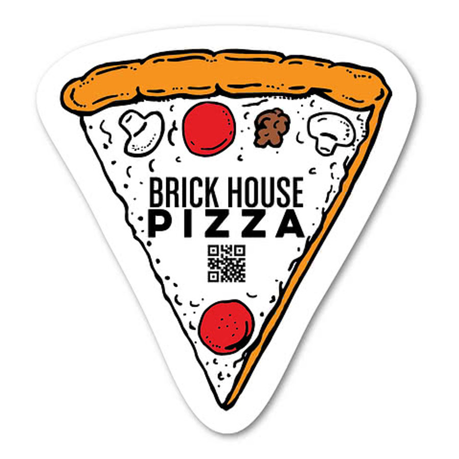 Full Color 2.4" x 2.6" Pizza Slice Mini Refrigerator Magnet in Pizza