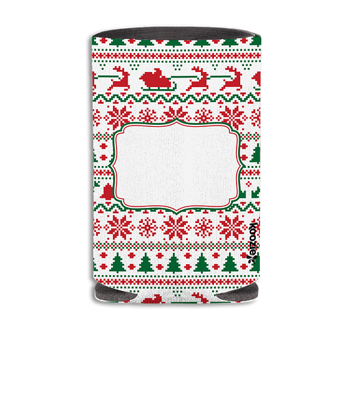 Full Color Koozie® britePix® Ugly Sweater Collapsible Can Cooler in White / Ugly Sweater
