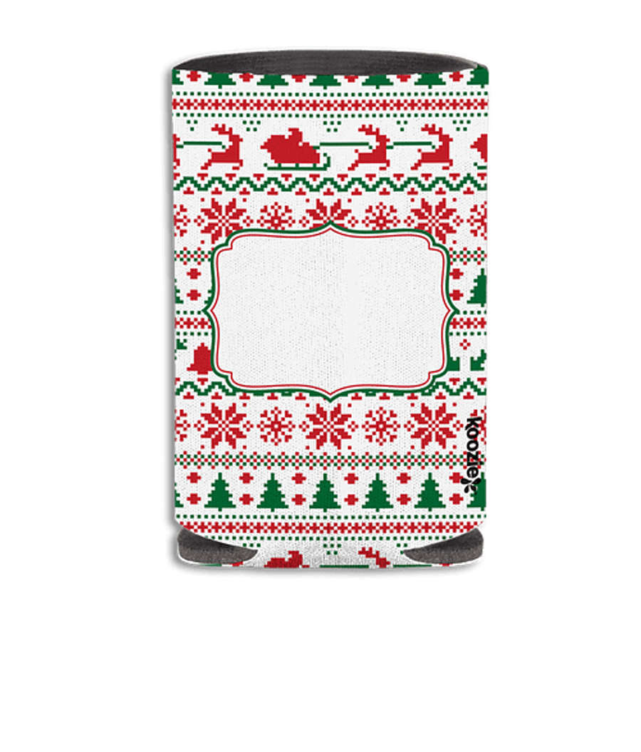 Full Color Koozie® britePix® Ugly Sweater Collapsible Can Cooler in White / Ugly Sweater