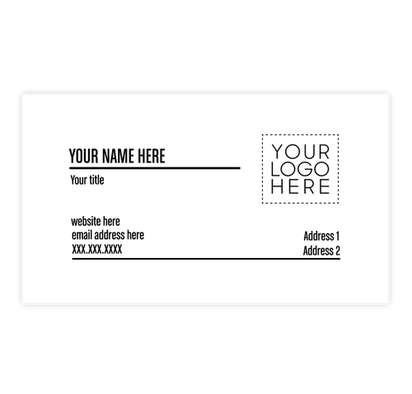 2" x 3.5" Horizontal Business Cards - 14 pt. Cardstock - White Glossy