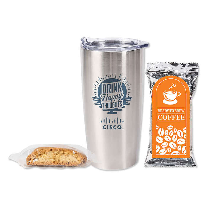20 oz. Tumbler with Coffee Pack and Biscotti Gift Set