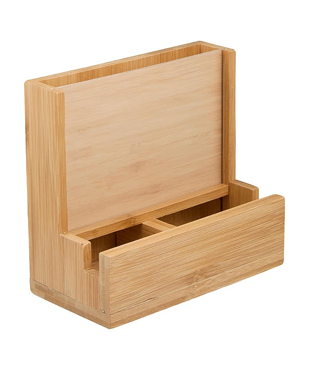 Bamboo Photo Frame Desktop Organizer and Phone Stand