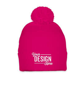 Sportsman Pom Pom Beanie - Color: Neon Fuchsia