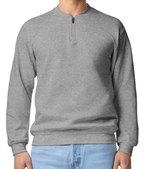 Gildan Softstyle Eco Quarter Zip Sweatshirt in Sport Grey