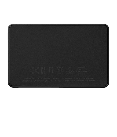 Chipolo CARD Rechargeable Bluetooth Item Tracker in Black
