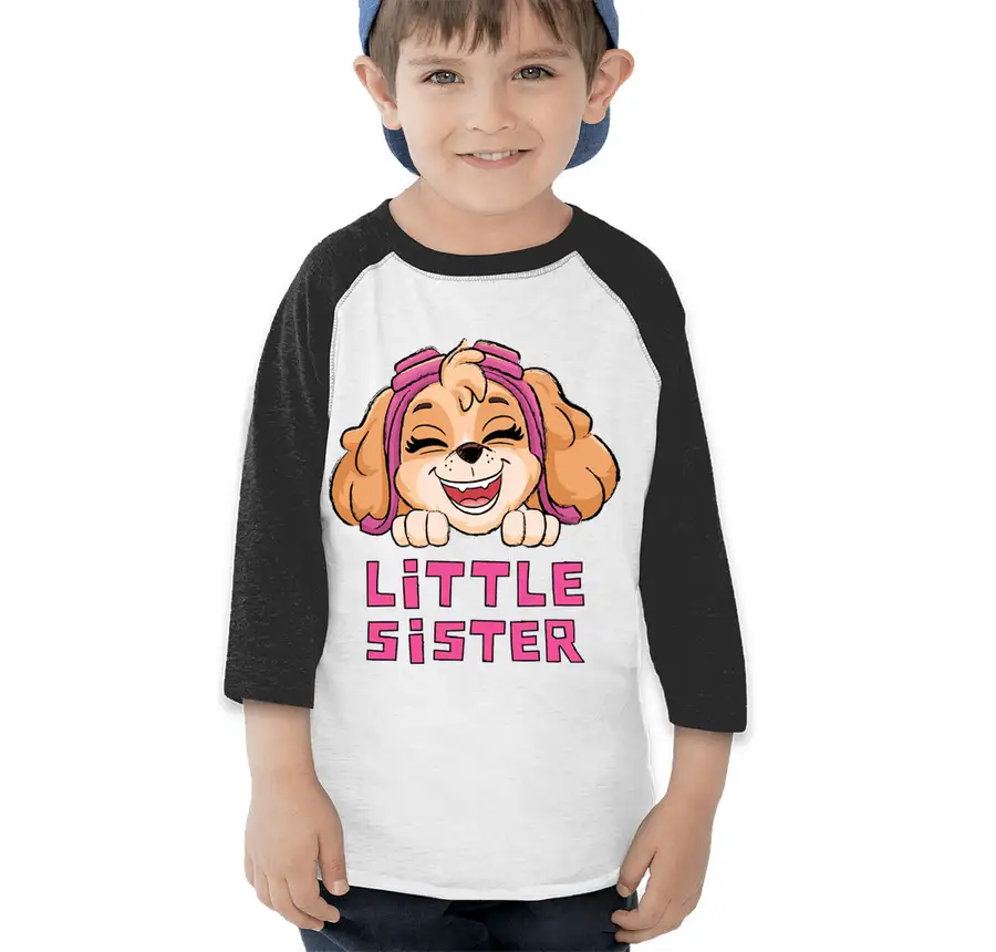 Paw Patrol - Skye - Little Sister - Rabbit Skins Toddler Raglan T-shirt