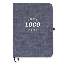 Heathered Canvas Cover Bound Notebook - Color: Blue