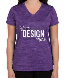 Augusta Women's Tonal Heather V-Neck Performance Shirt - Color: Purple
