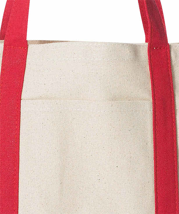 Seaside Medium Cotton Canvas Pocket Tote Bag