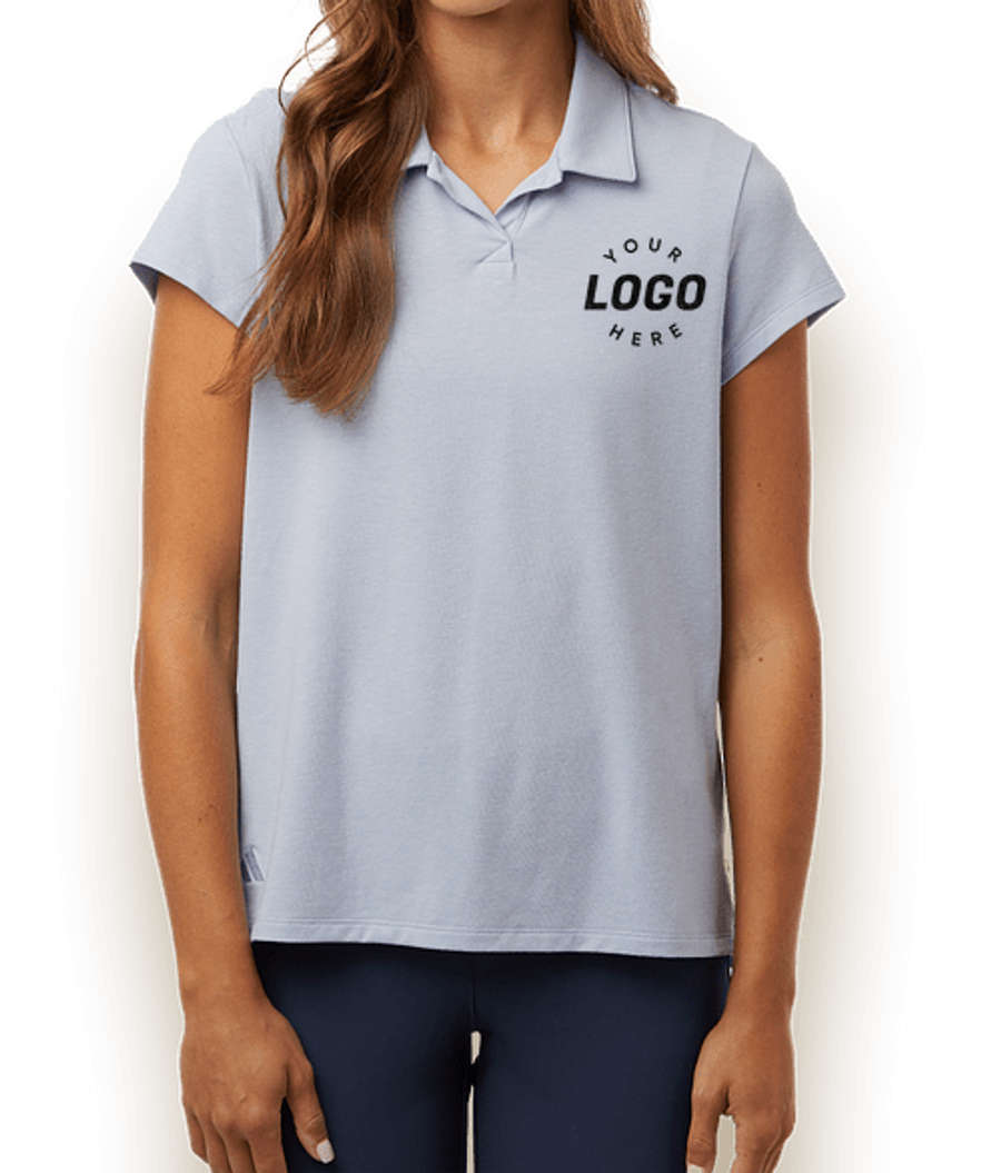 Adidas Women's Recycled Blend Performance Polo - Embroidered in Blue Dawn Melange