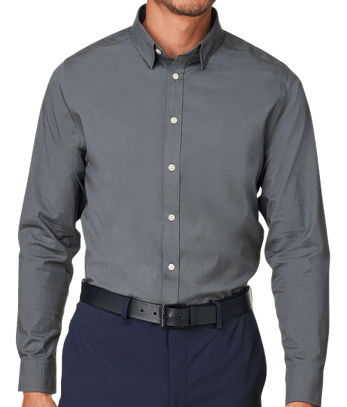 Devon & Jones CrownLux Spencer Poplin Performance Dress Shirt - Printed in Graphite Melange