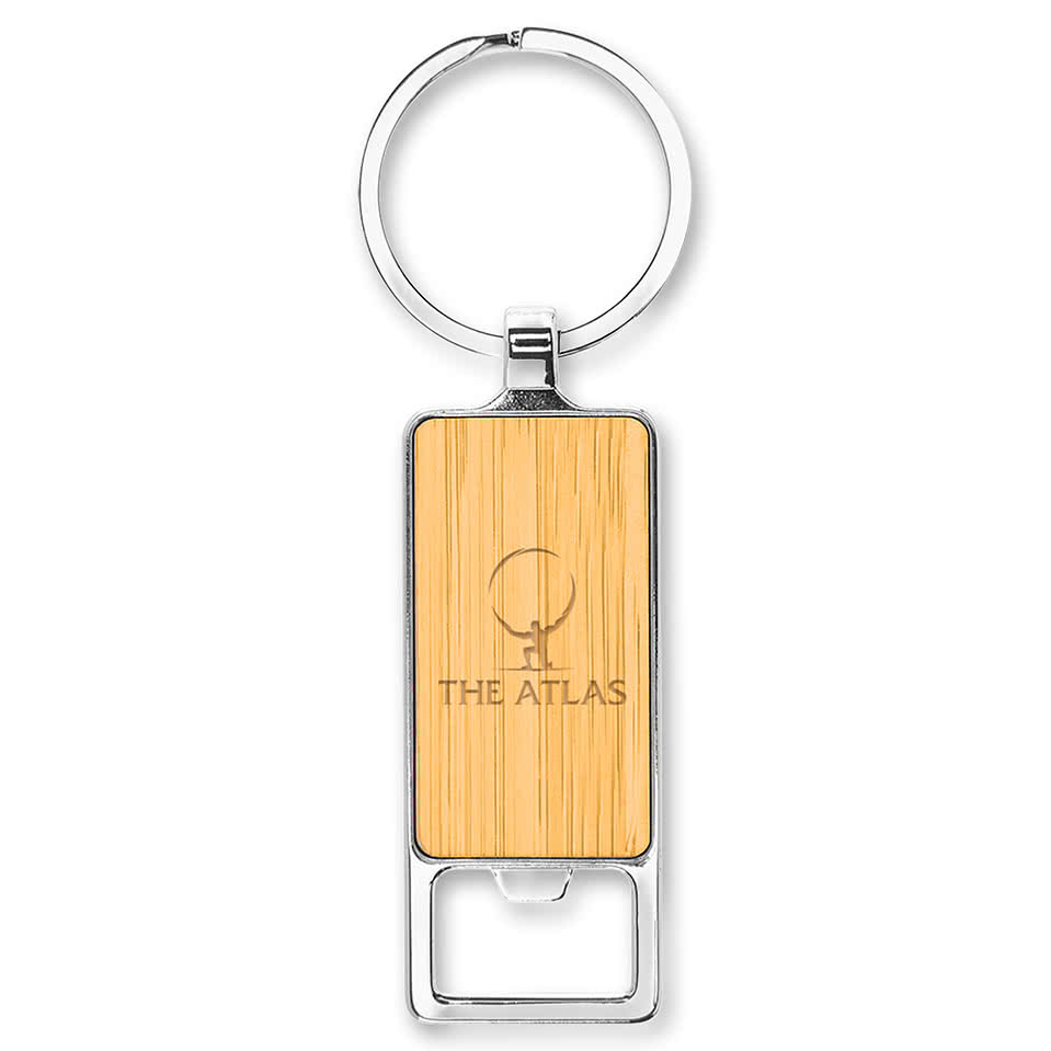 Laser Engraved Bristol Bamboo Bottle Opener Keychain