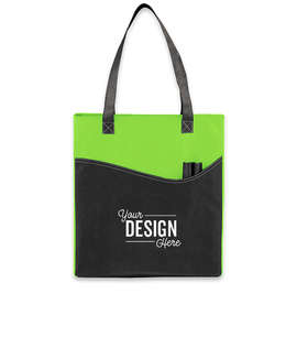 Promotional Non-Woven Pocket Convention Tote - Color: Lime