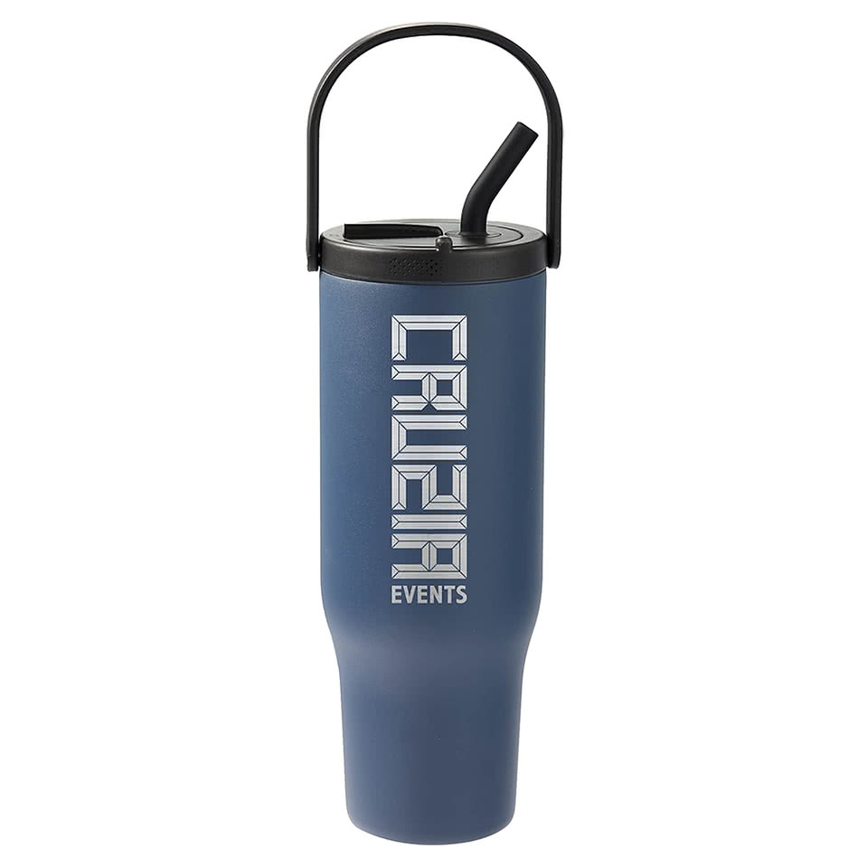 30 oz. Laser Engraved Trinity Recycled Leak Proof Tumbler with Straw