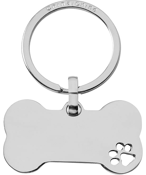 Laser Engraved Pet Bone Shape Keychain