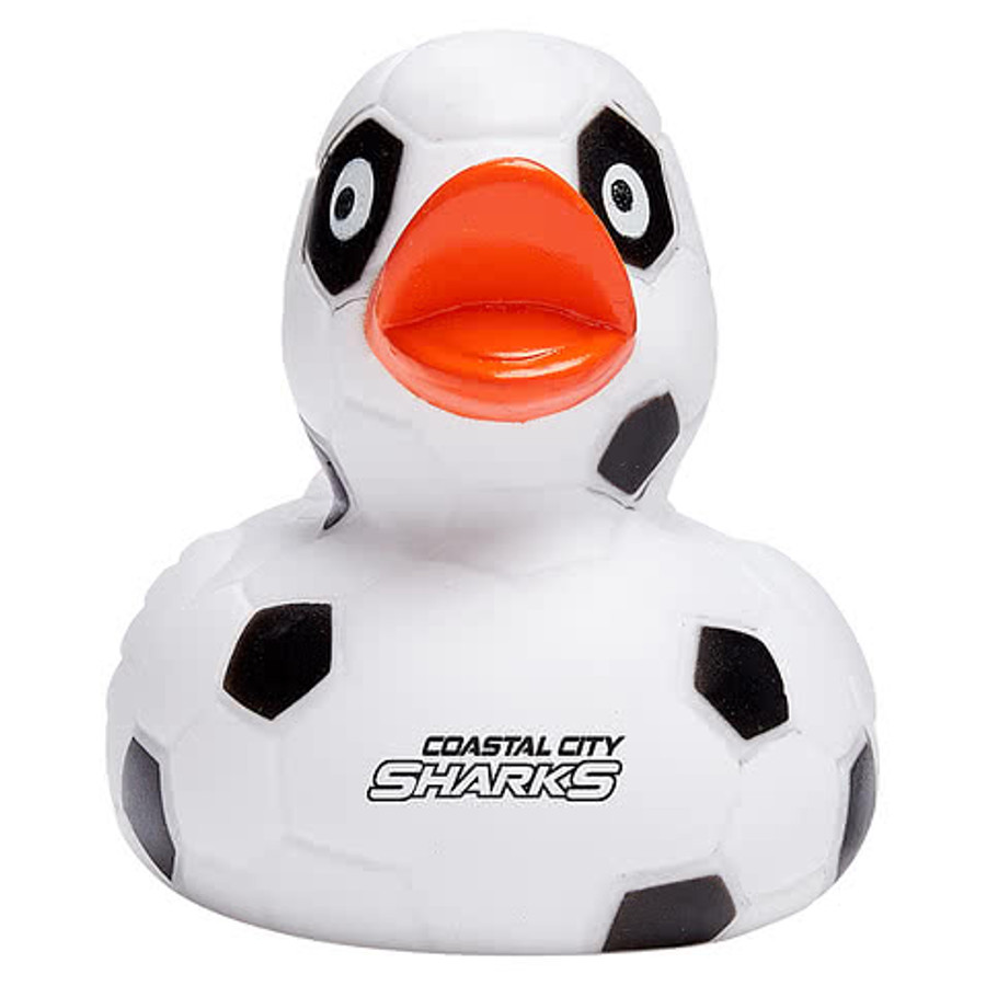Soccer Ball Rubber Duck in WHITE