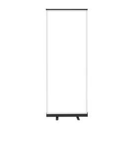 Full Color 31.5" x 83.5" Economy Retractable Banner Kit - Color: White / Black