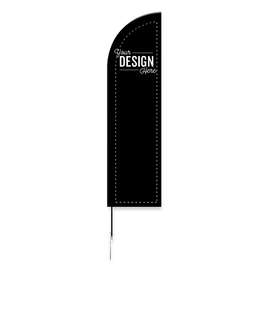 Full Color 8' Feather Flag with Ground Stake - Color: Black