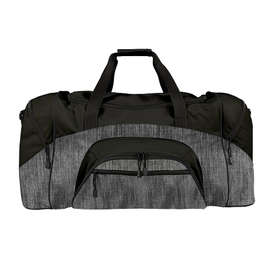 Port Authority Colorblock Gym Bag - Screen Printed - Color: Heather Grey / Black