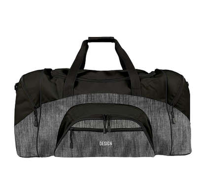 Port Authority Colorblock Gym Bag - Embroidered - Heather Grey / Black