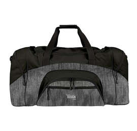 Port Authority Colorblock Gym Bag - Embroidered - Color: Heather Grey / Black