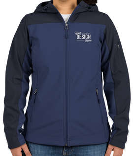 Port Authority Women's Contrast Hooded Soft Shell Jacket - Color: Night Sky Blue / Dress Blue Navy