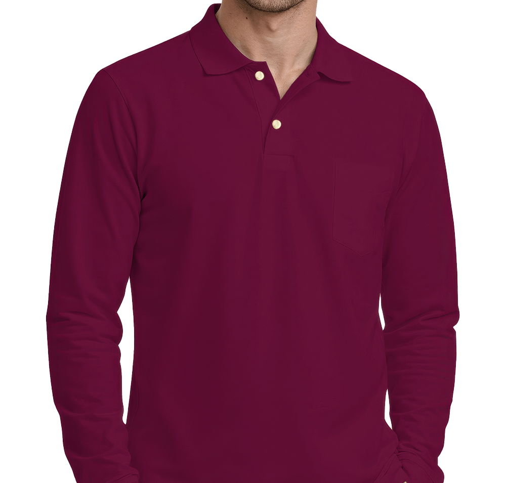 Blue Generation Superblend Easy-Care Long Sleeve Pique Pocket Polo-default