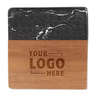 Laser Engraved Black Marble and Wood Coasters (Set of 4)