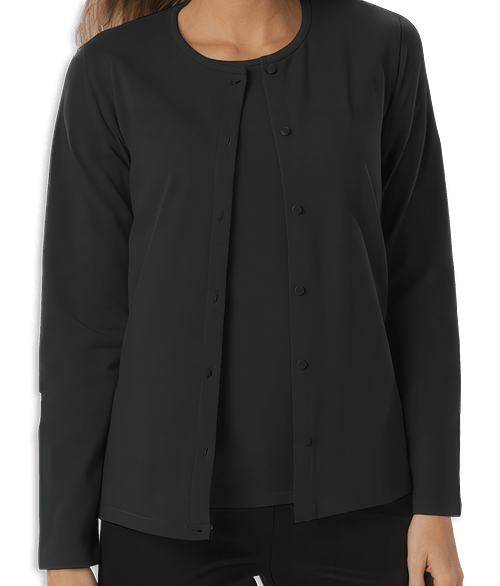 Blue Generation Women's Jersey Button-Front Cardigan in Black
