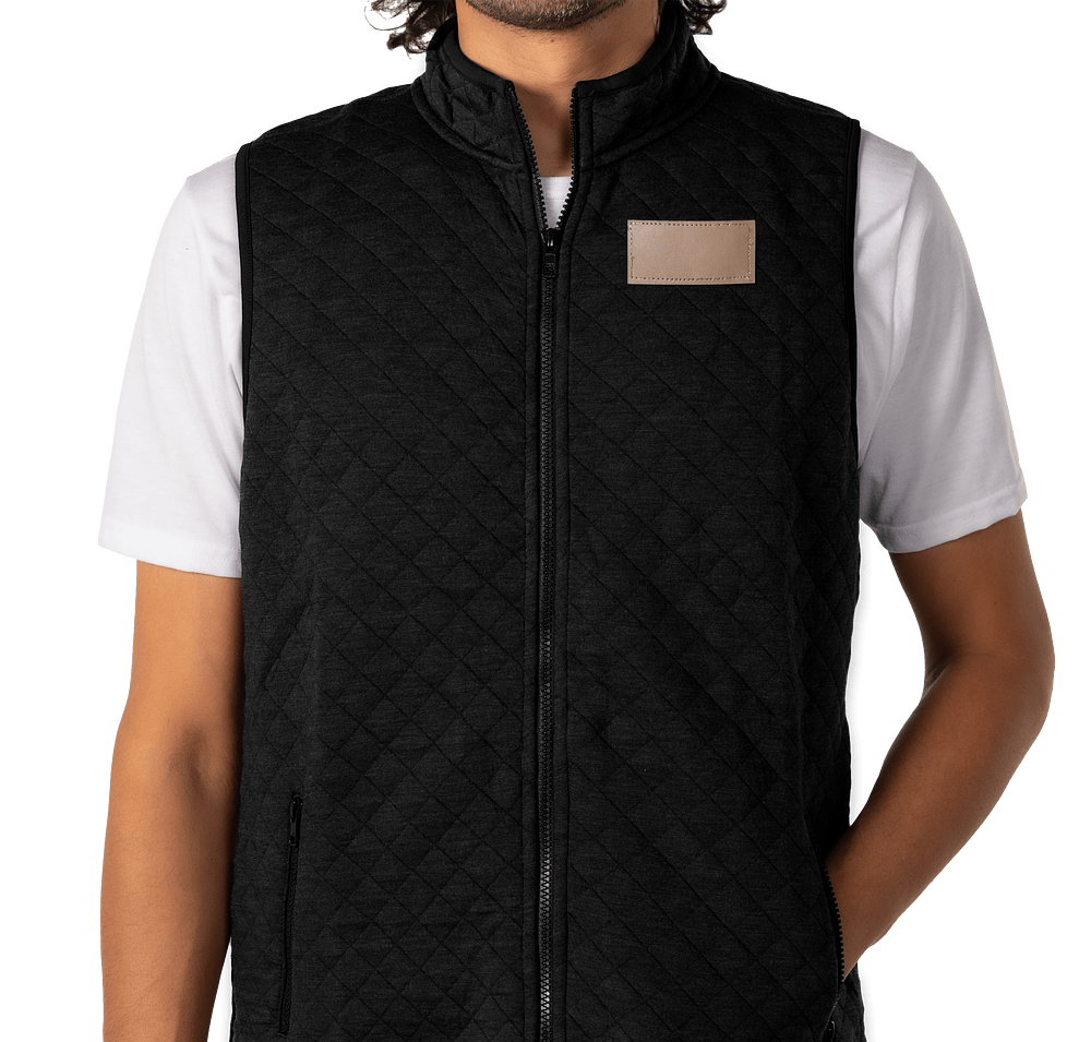 Marine Layer Corbet Quilted Vest - Faux Leather Patch-default