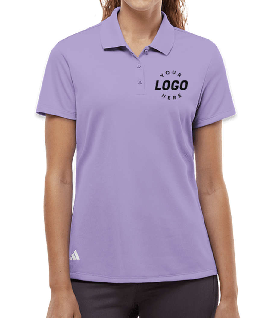 Adidas Women's Sport Recycled Performance Polo - Embroidered in Light Flash Purple