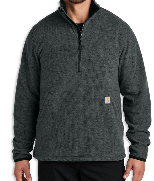 Carhartt Textured Half Zip Fleece Jacket in Carbon Heather