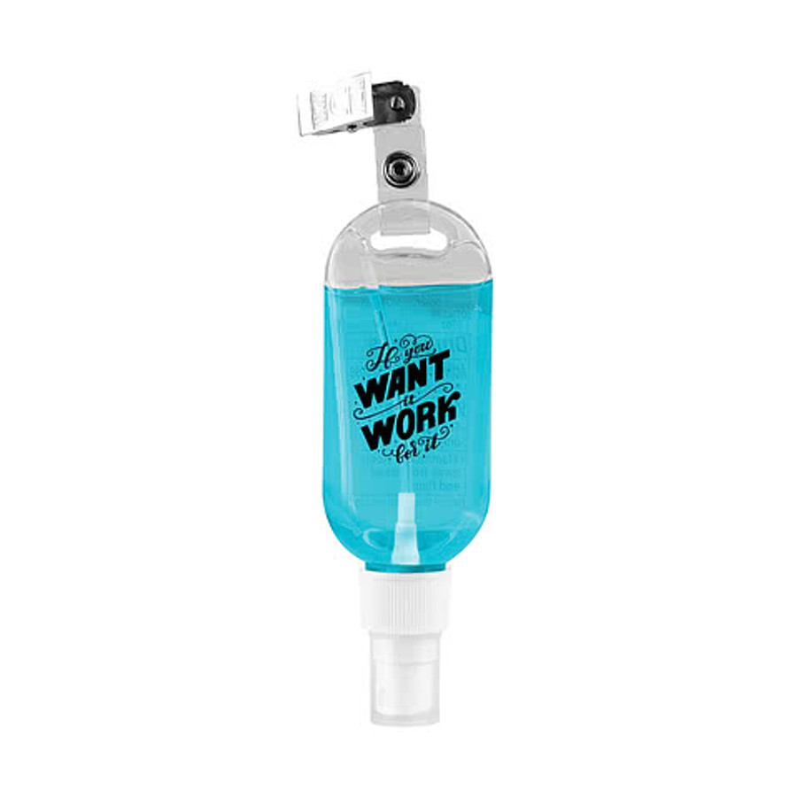 Spray Hand Sanitizer with Metal Clip in Blue