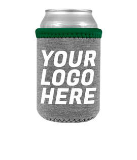 Heathered Jersey Neoprene Can Cooler - Color: Charcoal Gray / Pine Green / Class Green