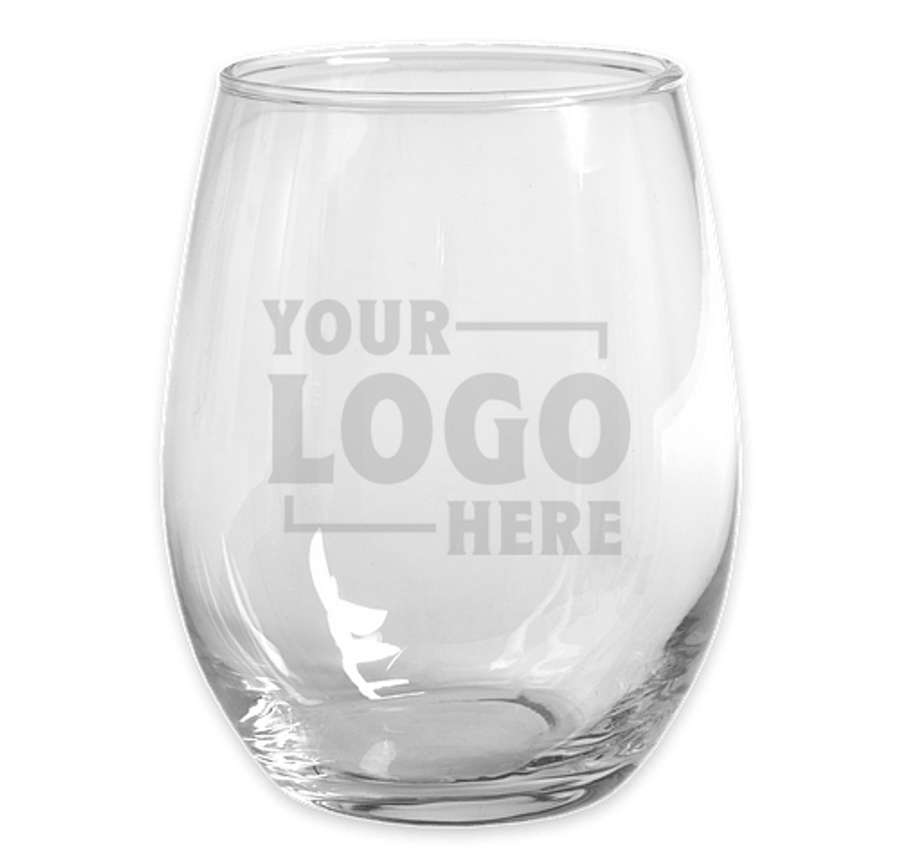 Laser Engraved 15 oz. Stemless Wine Glass in Clear