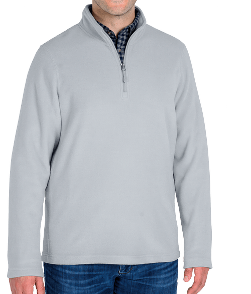Charles River Compass Microfleece Quarter Zip Pullover in Ice Grey