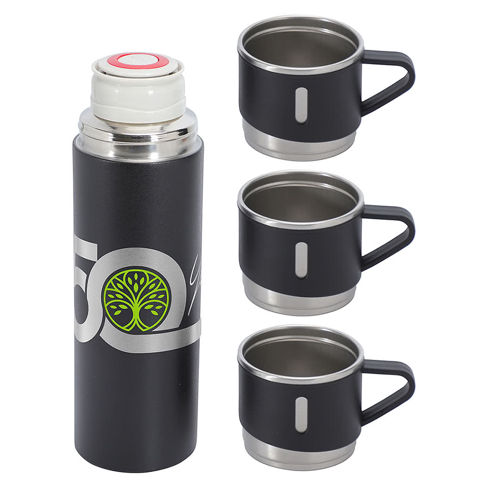Full Color 23 oz. Stainless Steel Insulated Water Bottle & 5 oz. Cup Gift Set