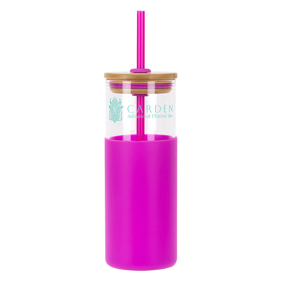 18 oz. Stirling Glass Tumbler with Straw