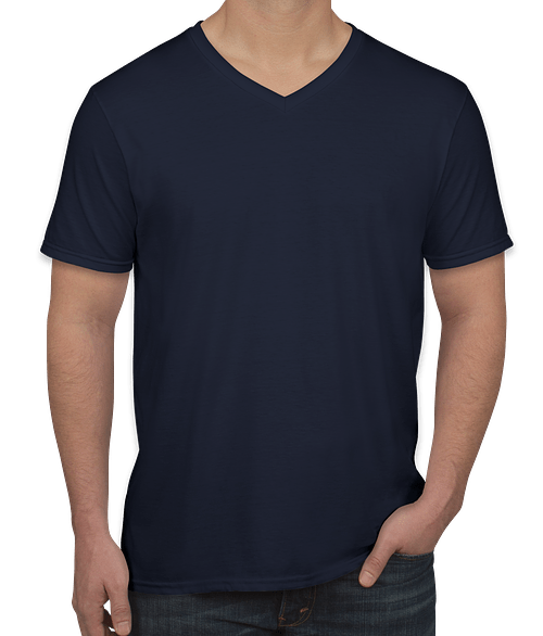 Gildan Softstyle Jersey V-Neck T-shirt in Navy