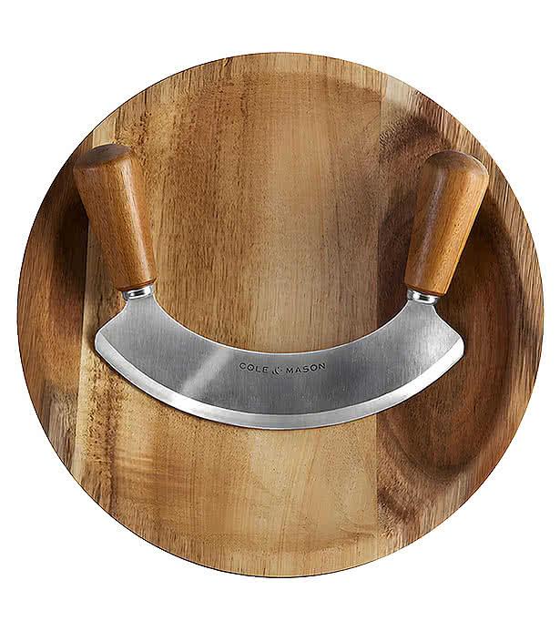 Cole & Mason Ashden Herb Mezzaluna w/Chopping Board