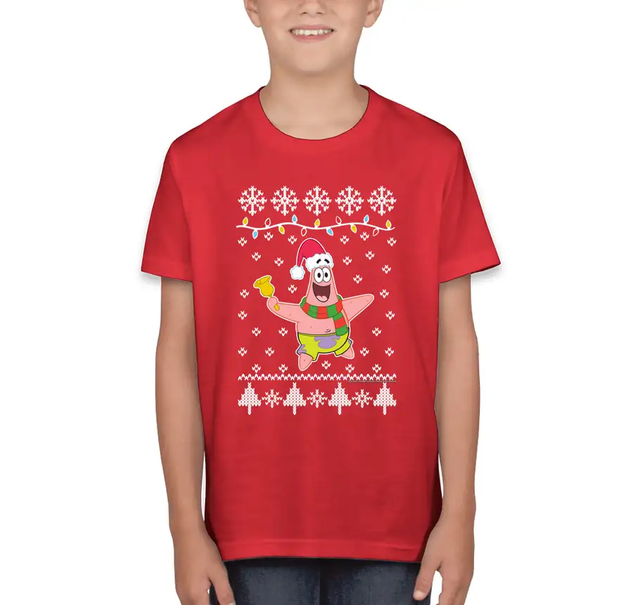 SpongeBob SquarePants - Patrick Ugly Christmas Sweater - Bella + Canvas Youth Jersey T-shirt