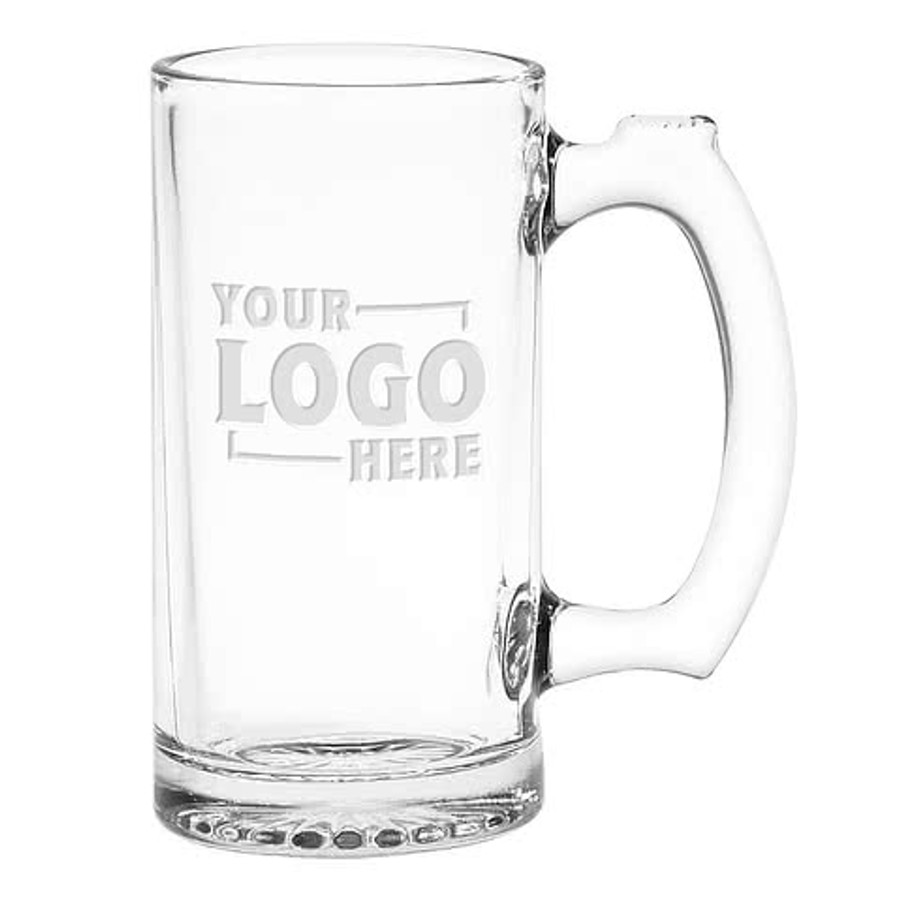 Laser Engraved 12 oz. Thumbprint Glass Tankard in Clear