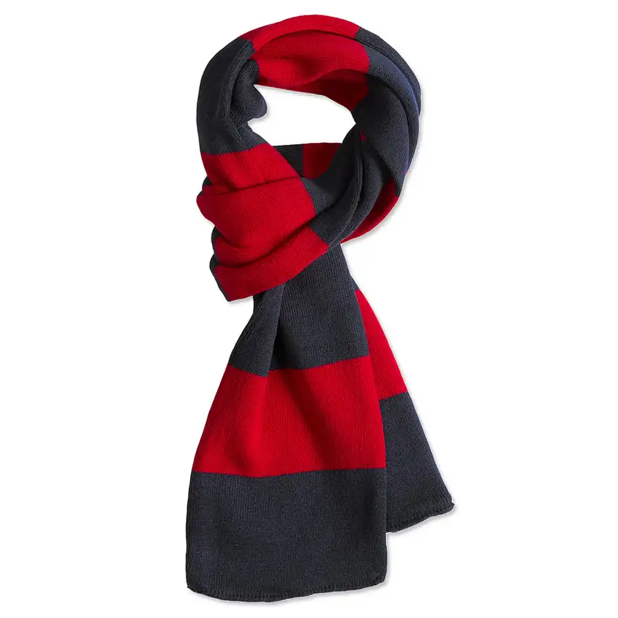 Sportsman Rugby Knit Scarf in navy and white