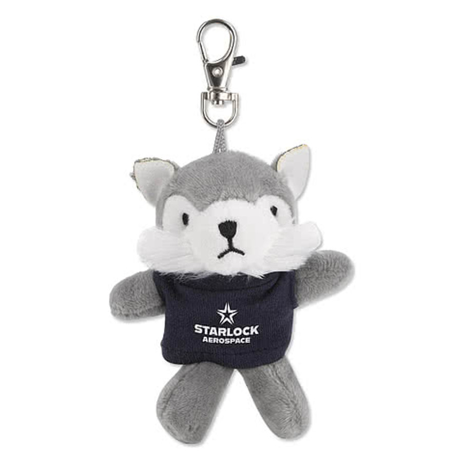 Full Color Wild Bunch 4" Wolf Plush Animal Keychain in Light Blue
