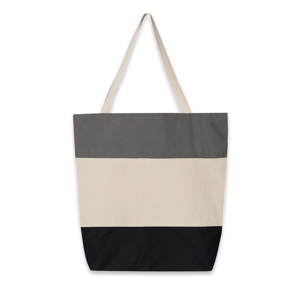 Tri-Color Cotton Canvas Tote Bag-default