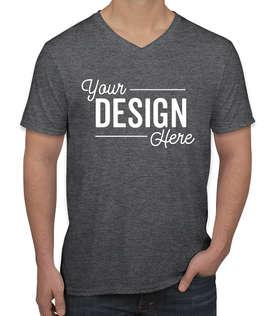 Canada - Gildan Softstyle Jersey V-Neck T-shirt - Color: Dark Heather