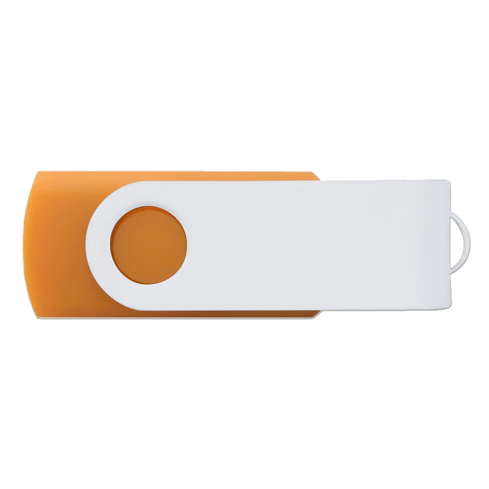 Full Color White Matte Swivel USB Flash Drive 8GB