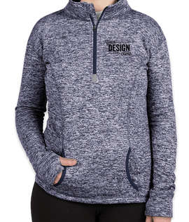 J. America Women's Cosmic Quarter Zip Performance Pullover - Color: Navy Fleck / Navy